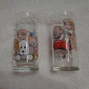 Universal Studios E.T. 1982 Vintage Pizza Hut Glasses 1982 (set of 2)